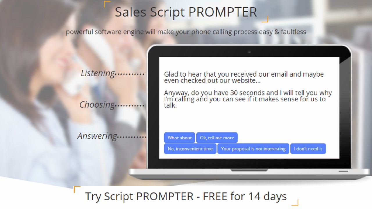 Snapshot 1 of SalesScript Prompter