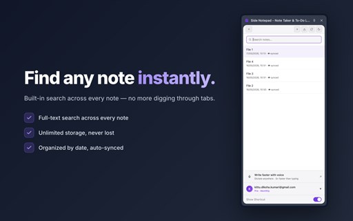 Side Notepad: Seamless Side Panel Note Taking