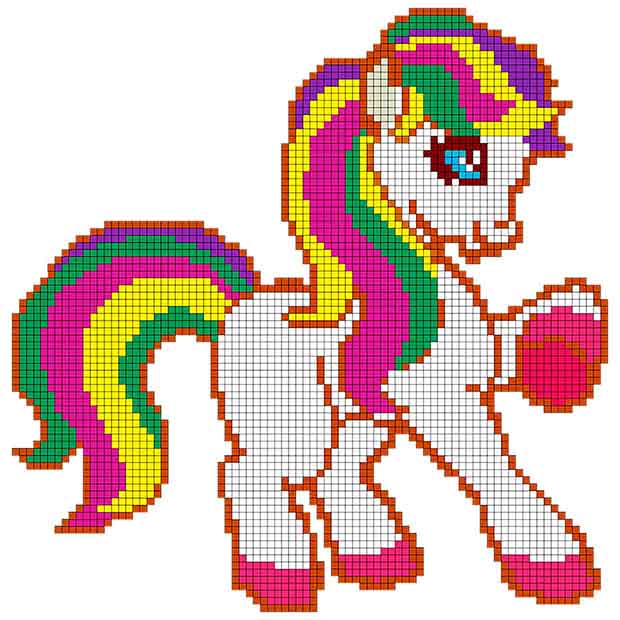 Little Pony Color by Number - Pixel Art No.Color