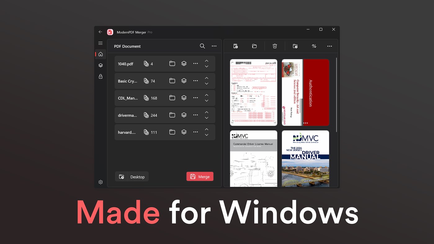 #4. PDF Merger | Reorder Pages | Secure Files (Windows) 由: ModernApp Labs