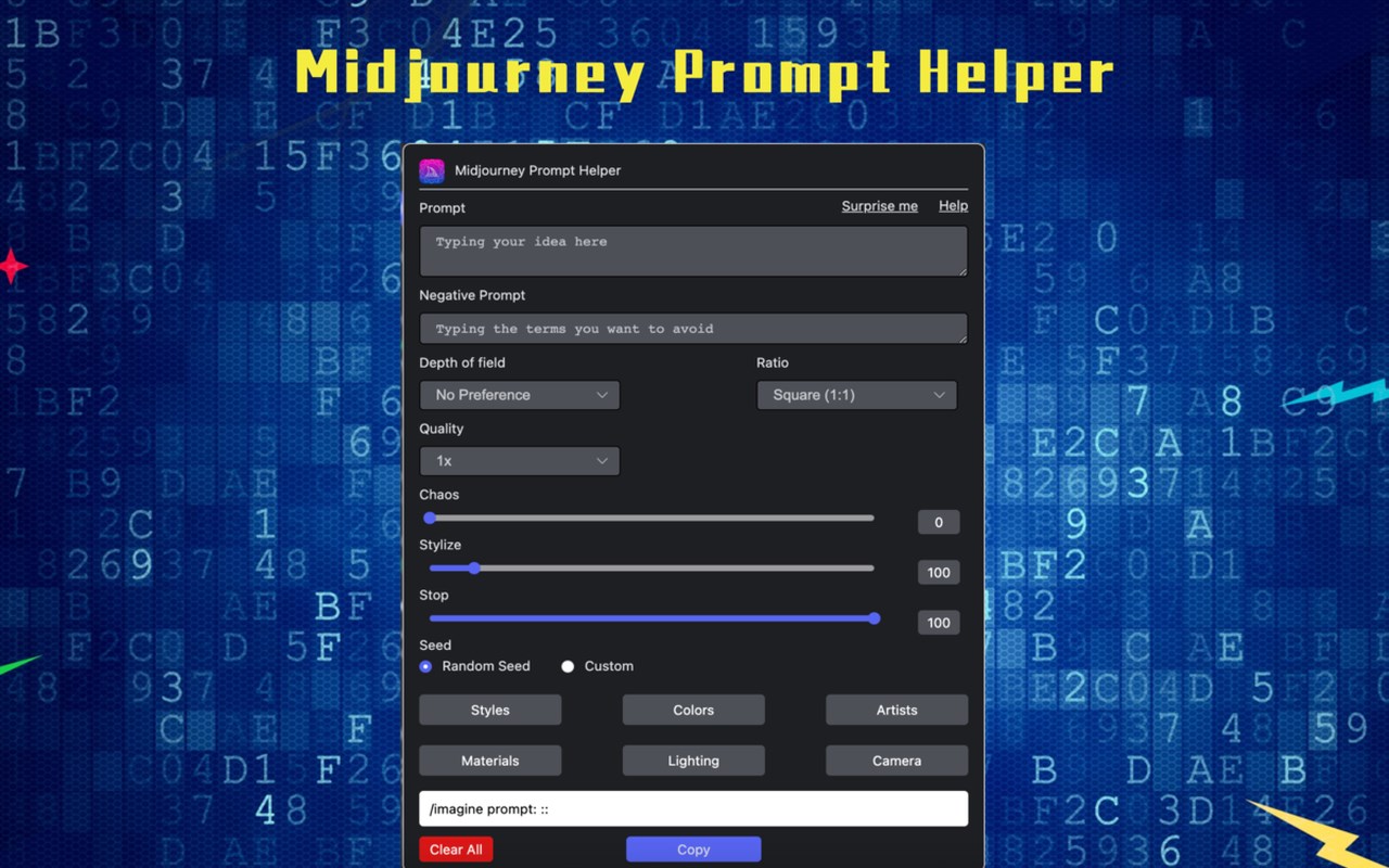 Prompt Tool - Midjourney Prompt Helper