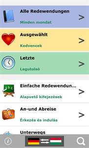 German to Hungarian phrasebook screenshot 1