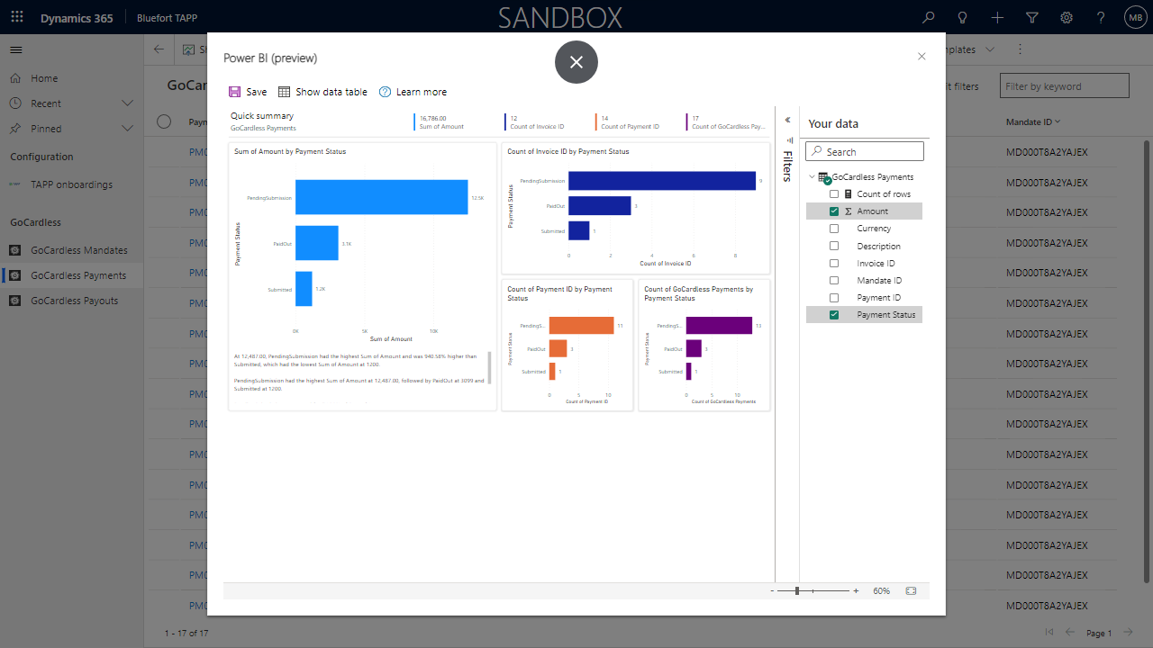 Snapshot 8 of GoCardless for Dynamics 365 Sales - TAPP