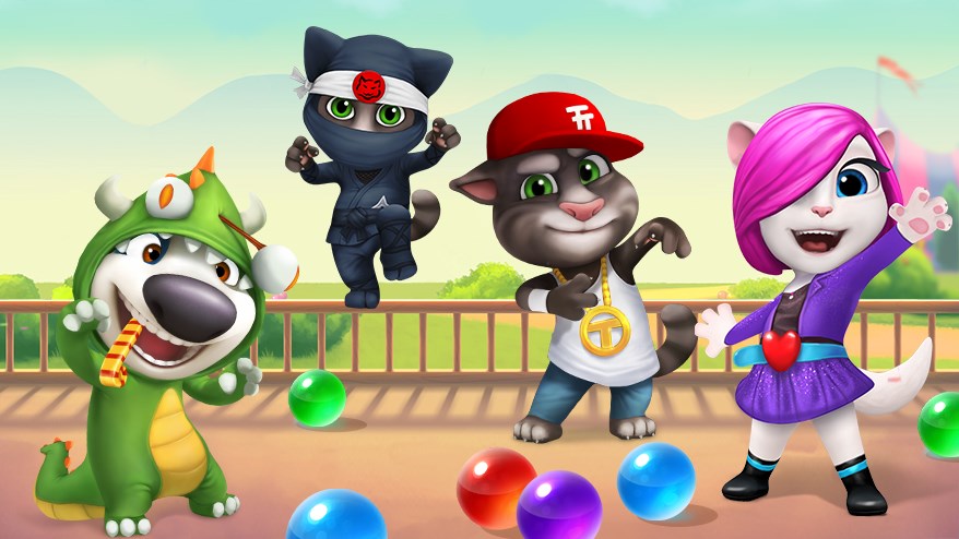 talking tom bubble shooter