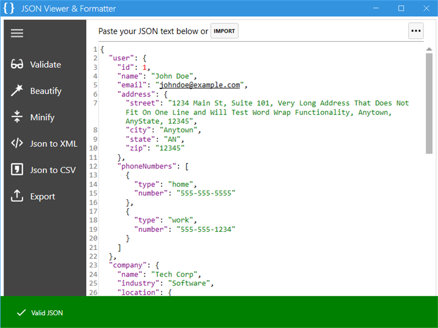 valid JSON
