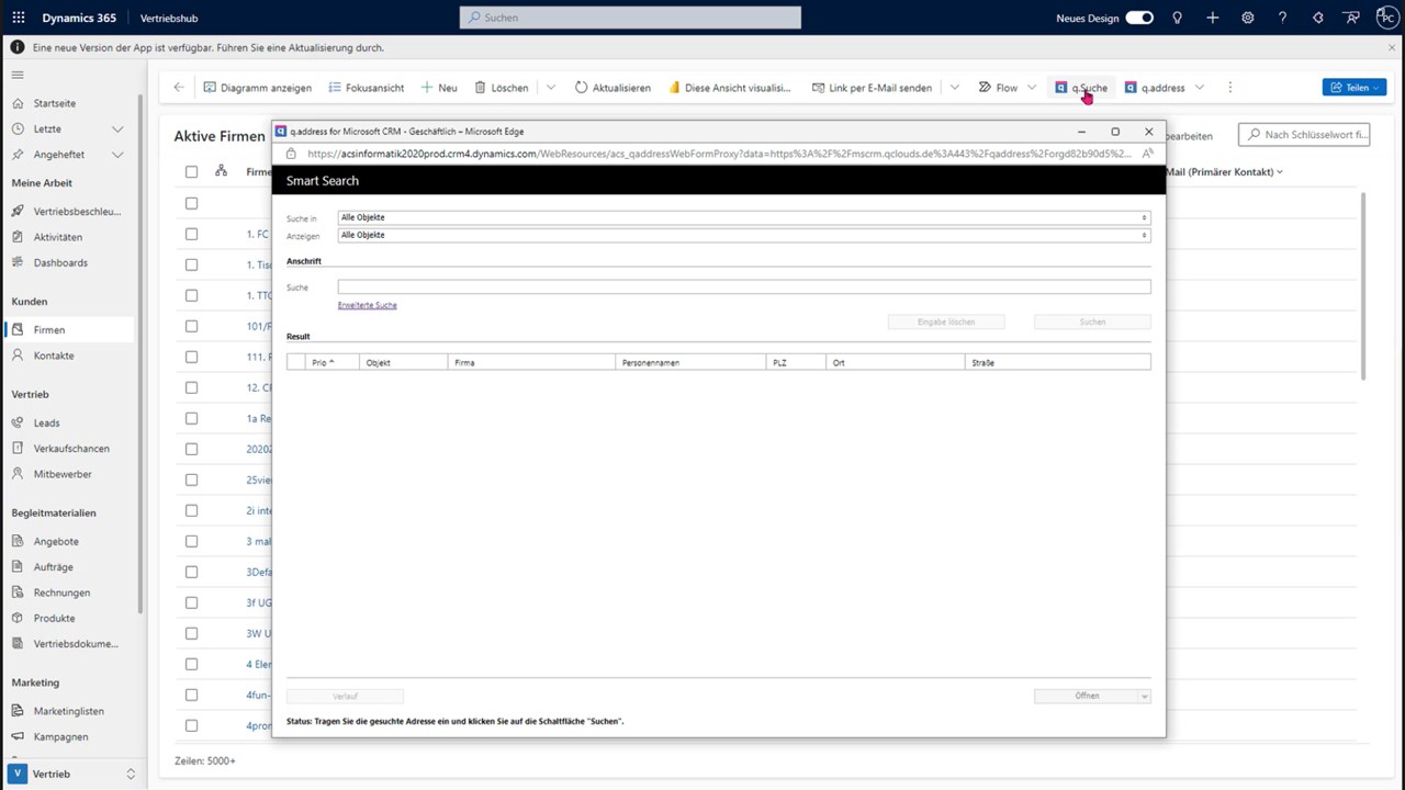 Snapshot 3 of Datenqualität in D'365 Marketing & Sales