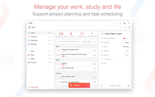 Focus To-Do: Pomodoro Timer & To Do List 「Pomodoro Technique, Task Organizer, Time Tracker, Schedule Planner, Reminder」 screenshot 3
