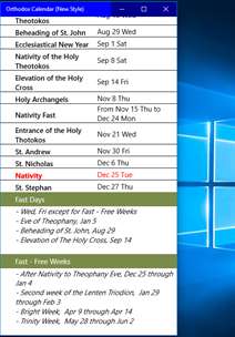 Christian Orthodox Calendar (New Style) screenshot 2
