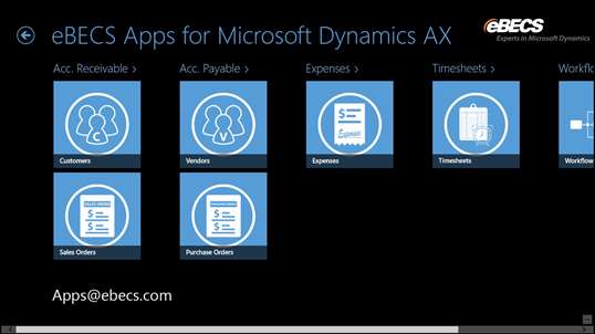 eBECS Apps for Microsoft Dynamics AX screenshot 2