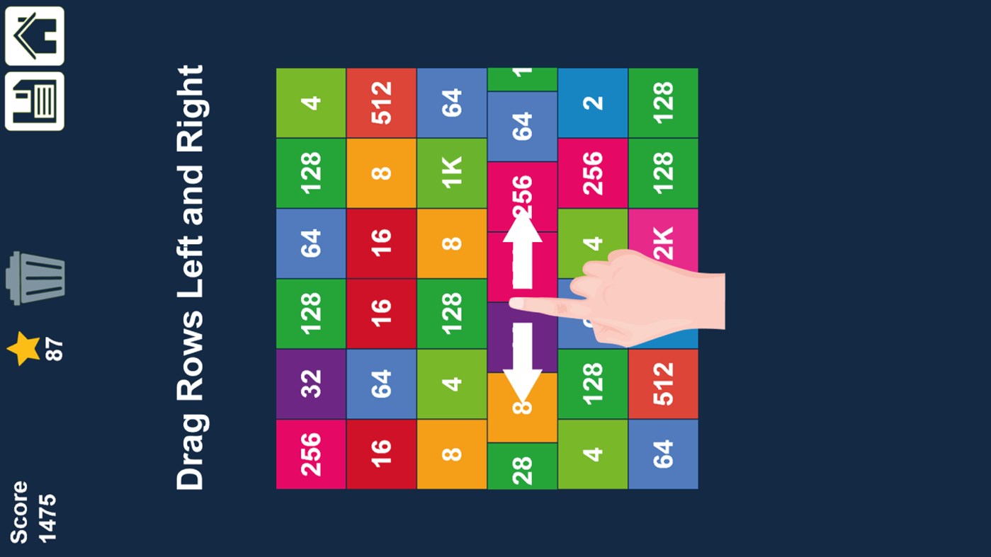 #2. 2048 Rows and Columns: Drag n Merge Numbers (Windows) De: Amr Hassan