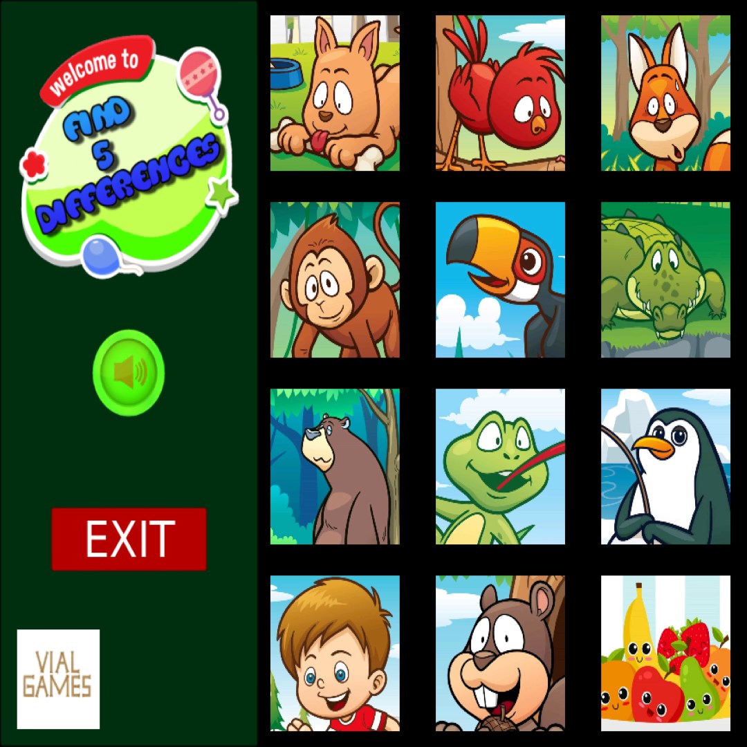 Find 5 Differences for kids