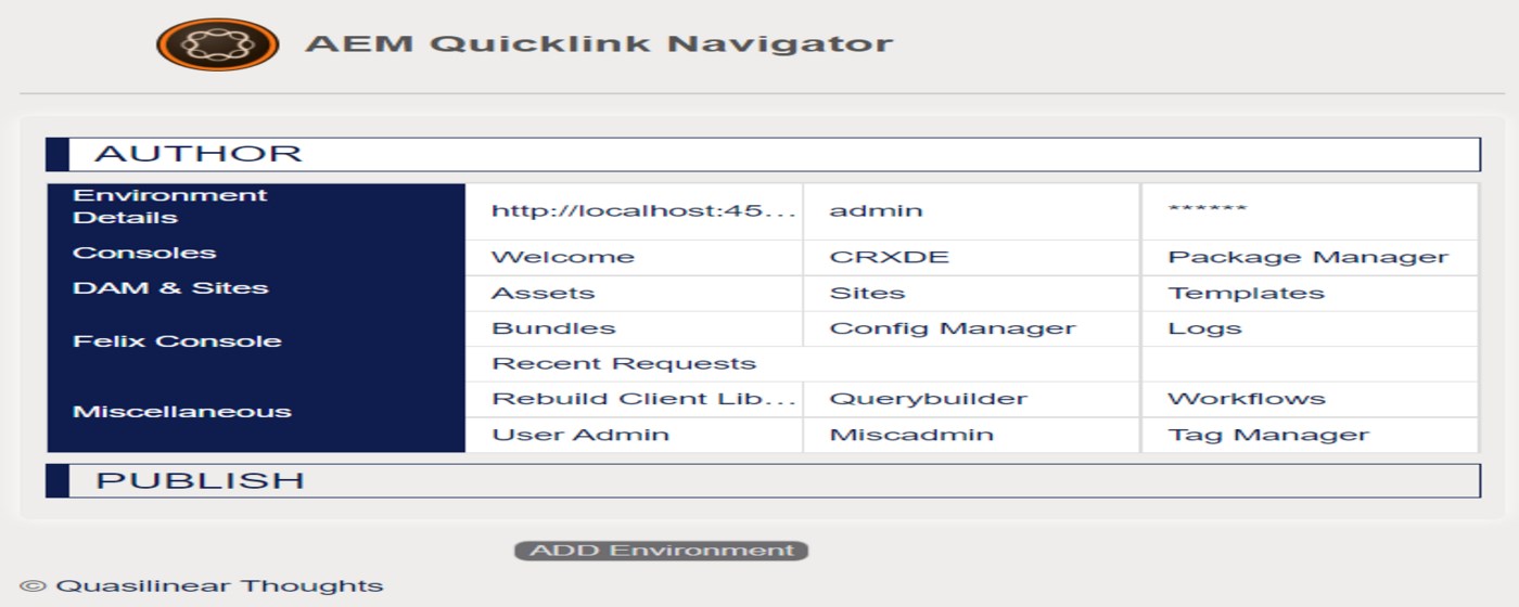 AEM Quicklink Navigator marquee promo image