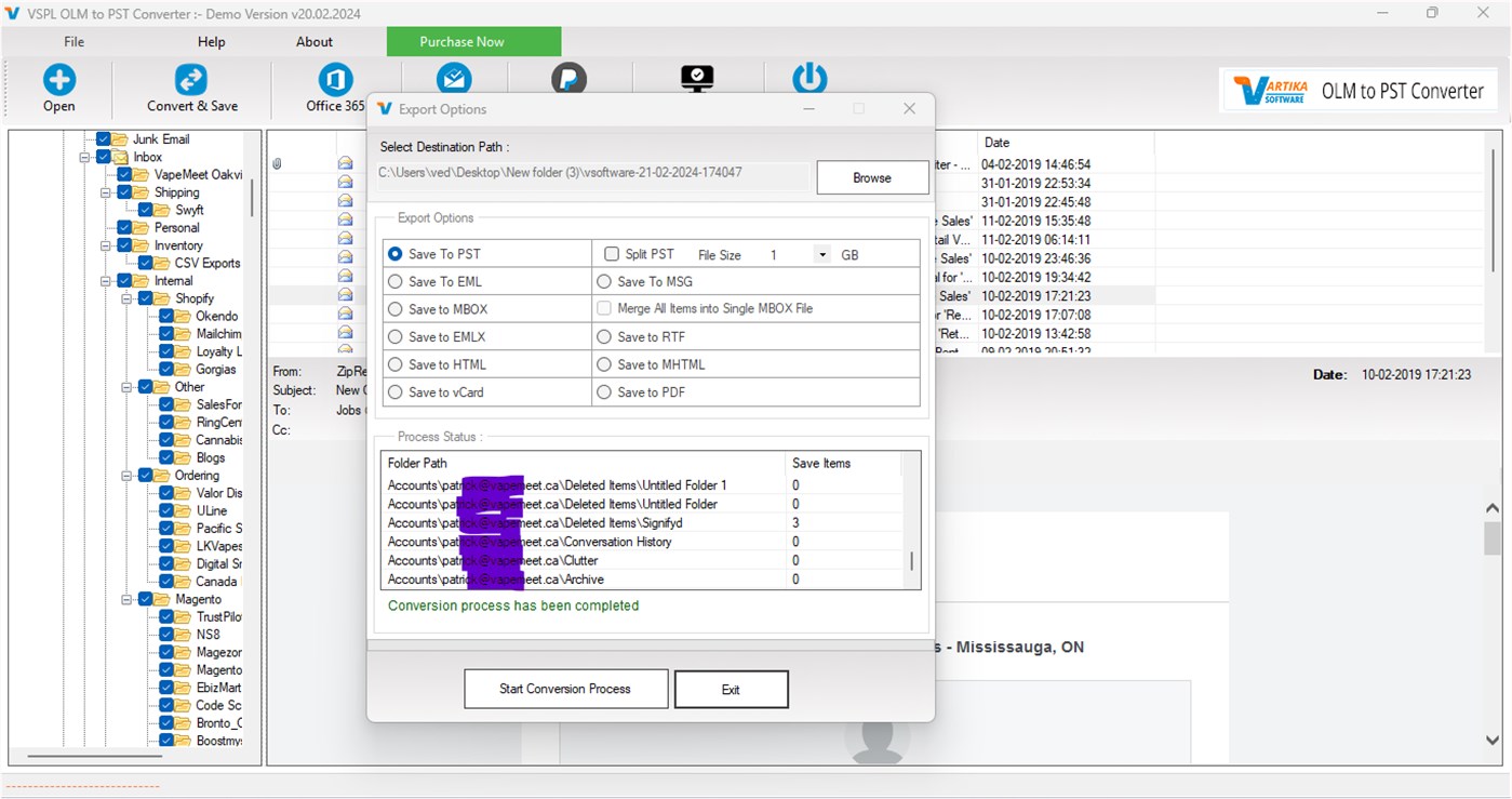 #5. OLM Email to PST Converter (Windows) От: VARTIKA SOFTWARE PRIVATE LIMITED