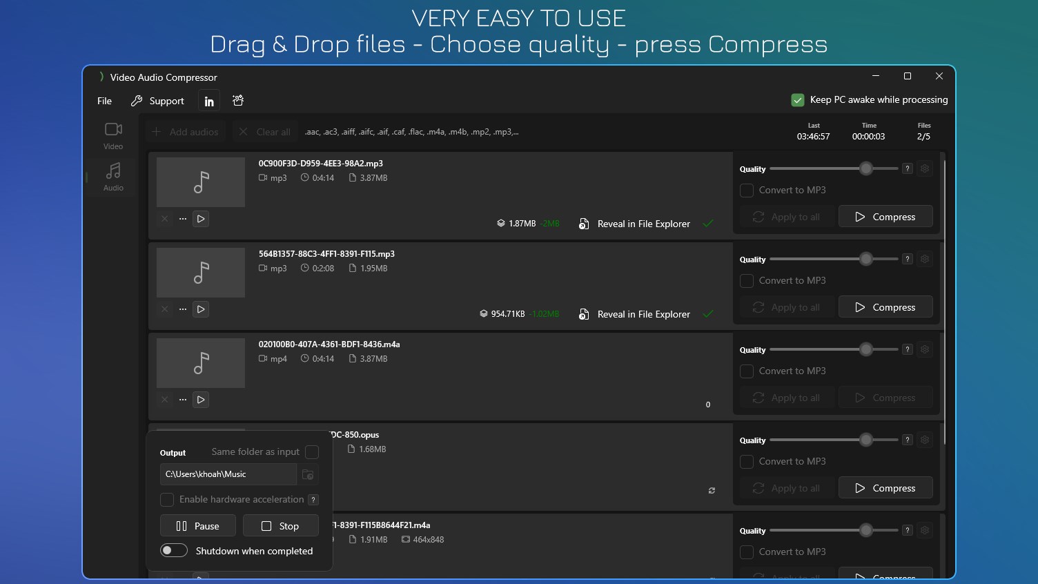 Video Audio Compressor - Compress MP4 - Compress MP3 — скачайте и  установите в Windows | Microsoft Store