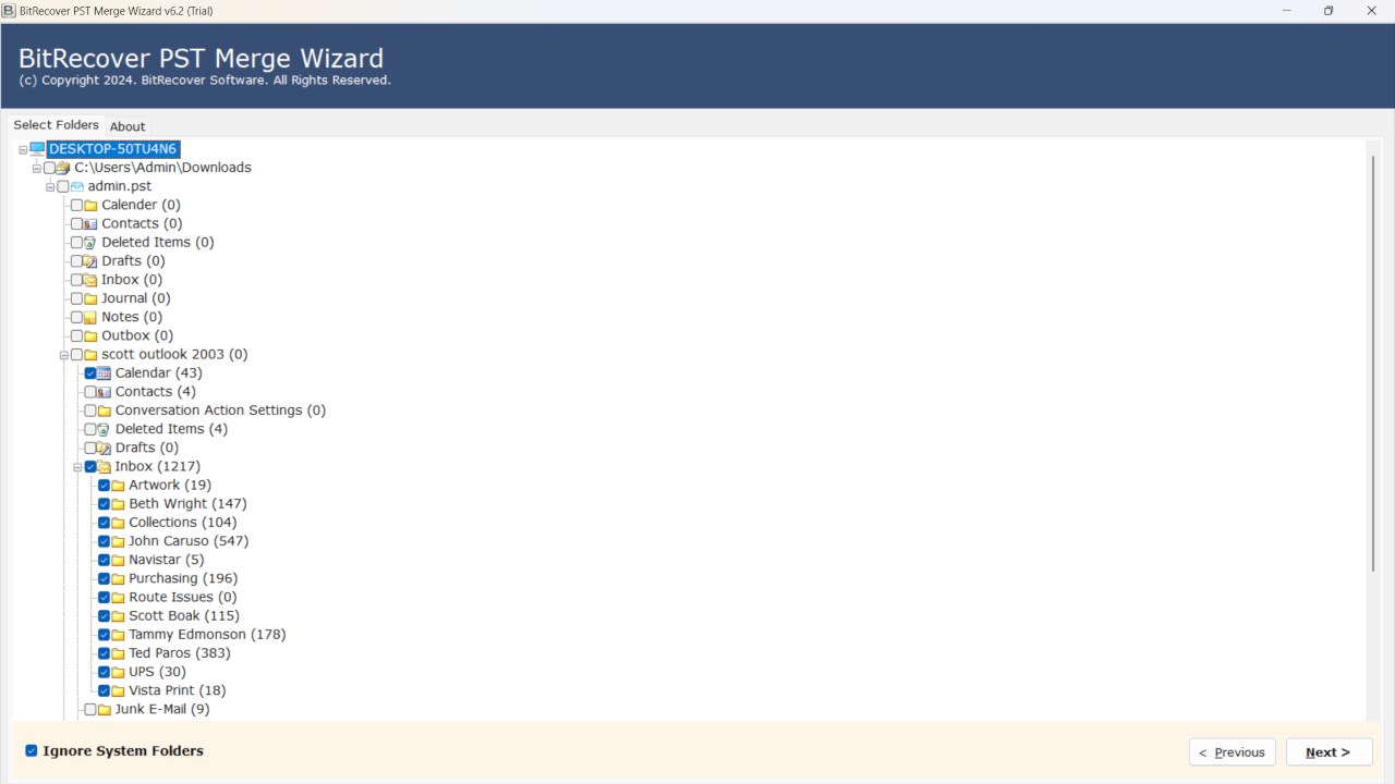 Snapshot 3 of BitRecover for PST Combiner
