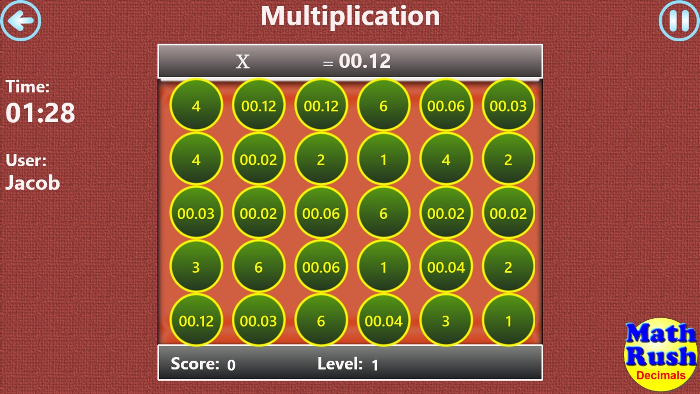 #5. Math Rush Decimals (Windows) 来自: Balabharathi.com