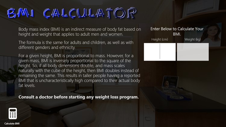 BMI Calculator RT - PC - (Windows)
