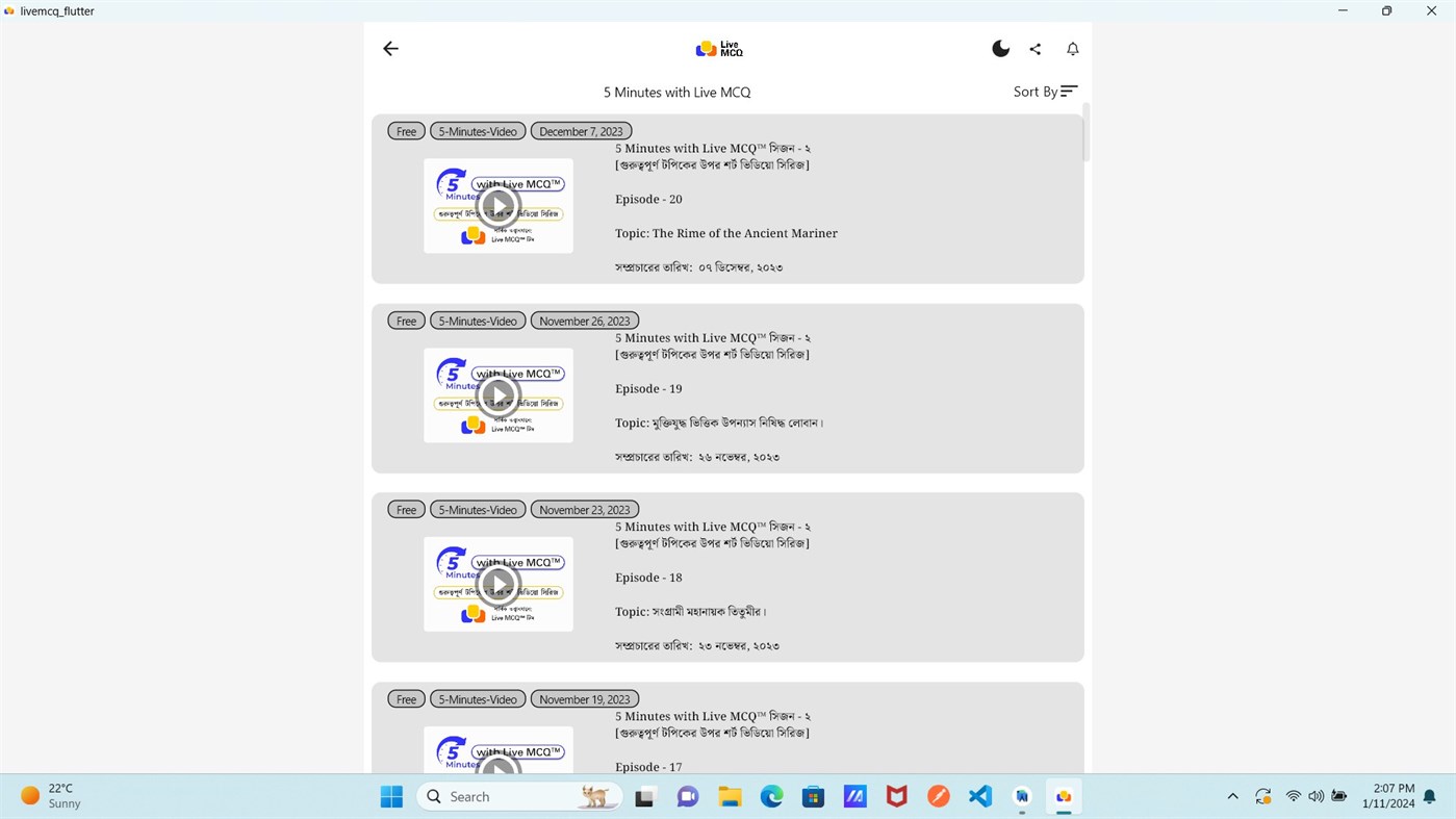 #3. Live MCQ (Windows) Podle: CrackTech Limited