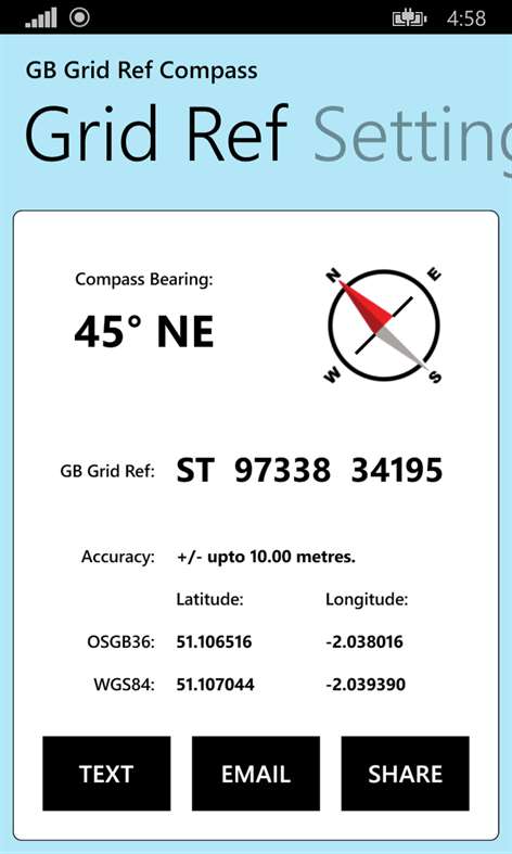 GB Grid Ref Compass Screenshots 1