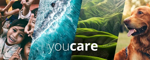 YouCare charitable search engine and homepage marquee promo image