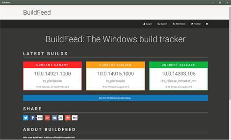 BuildFeed Screenshots 1