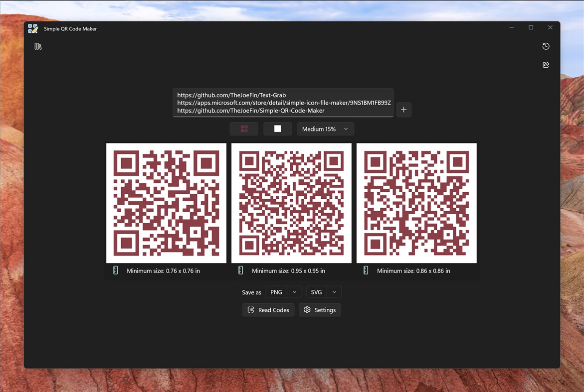 #2. Simple QR Code Maker (Windows) By: JoeFinApps