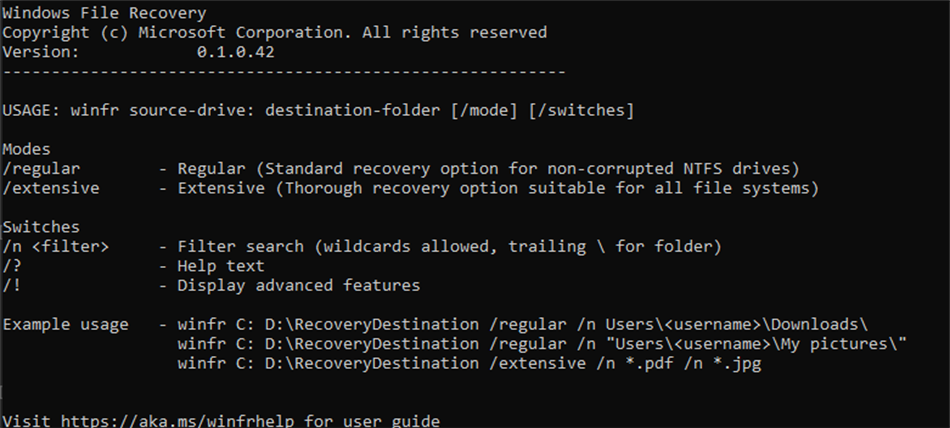 Windows File Recovery (Windows) Podle: Microsoft Corporation