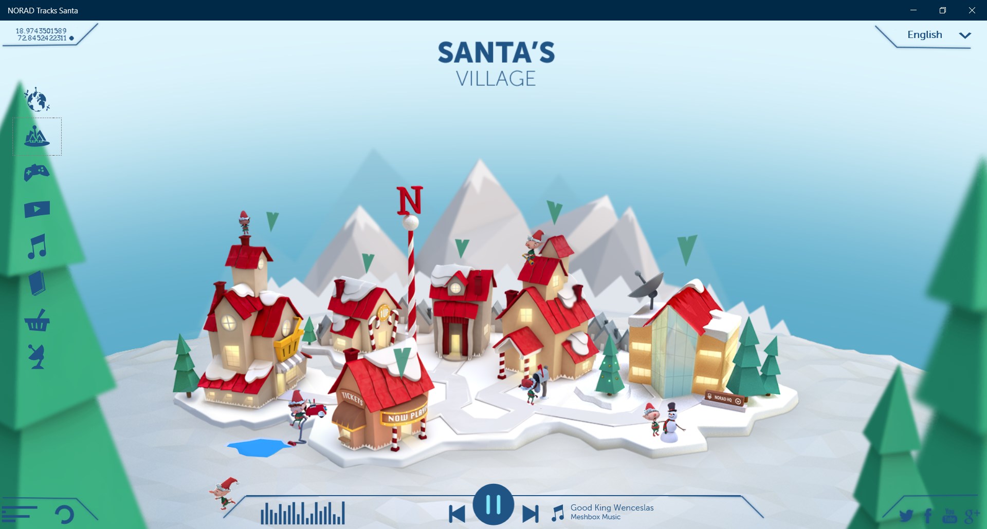 NORAD Tracks Santa@Microsoft Windows10