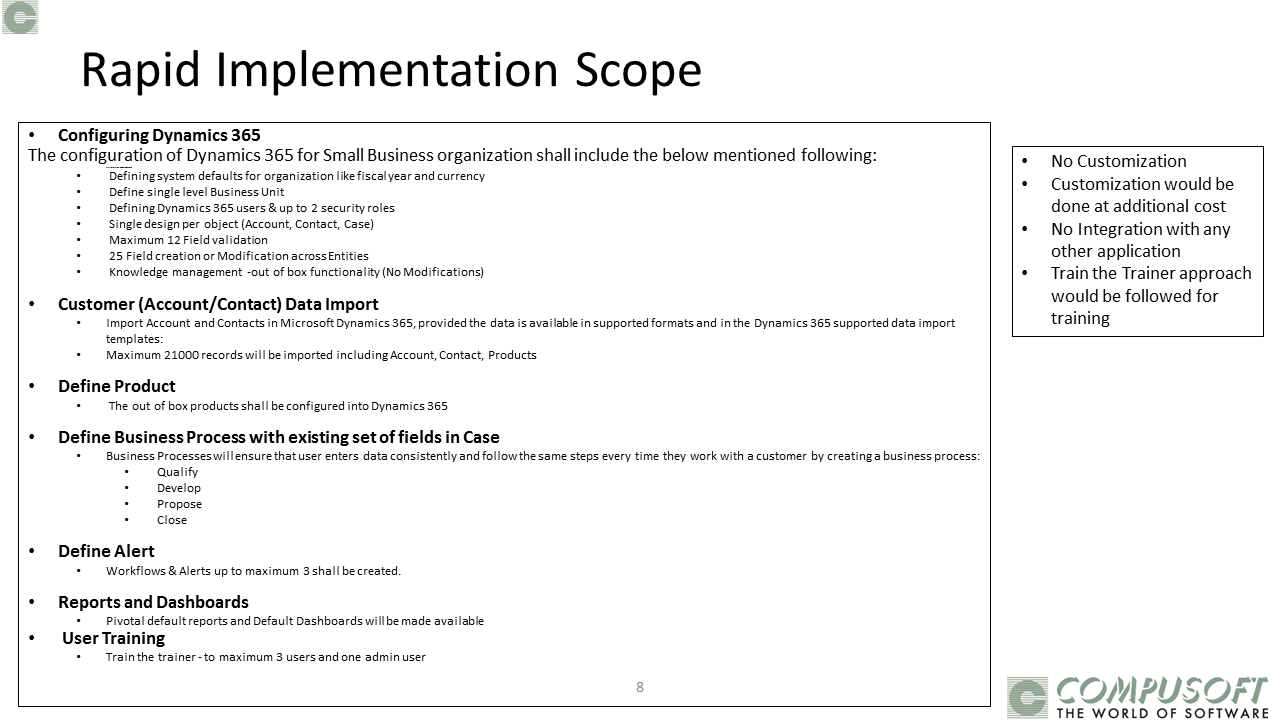 Snapshot 5 of Dynamics 365 CE Service: 2-Wk Implementation