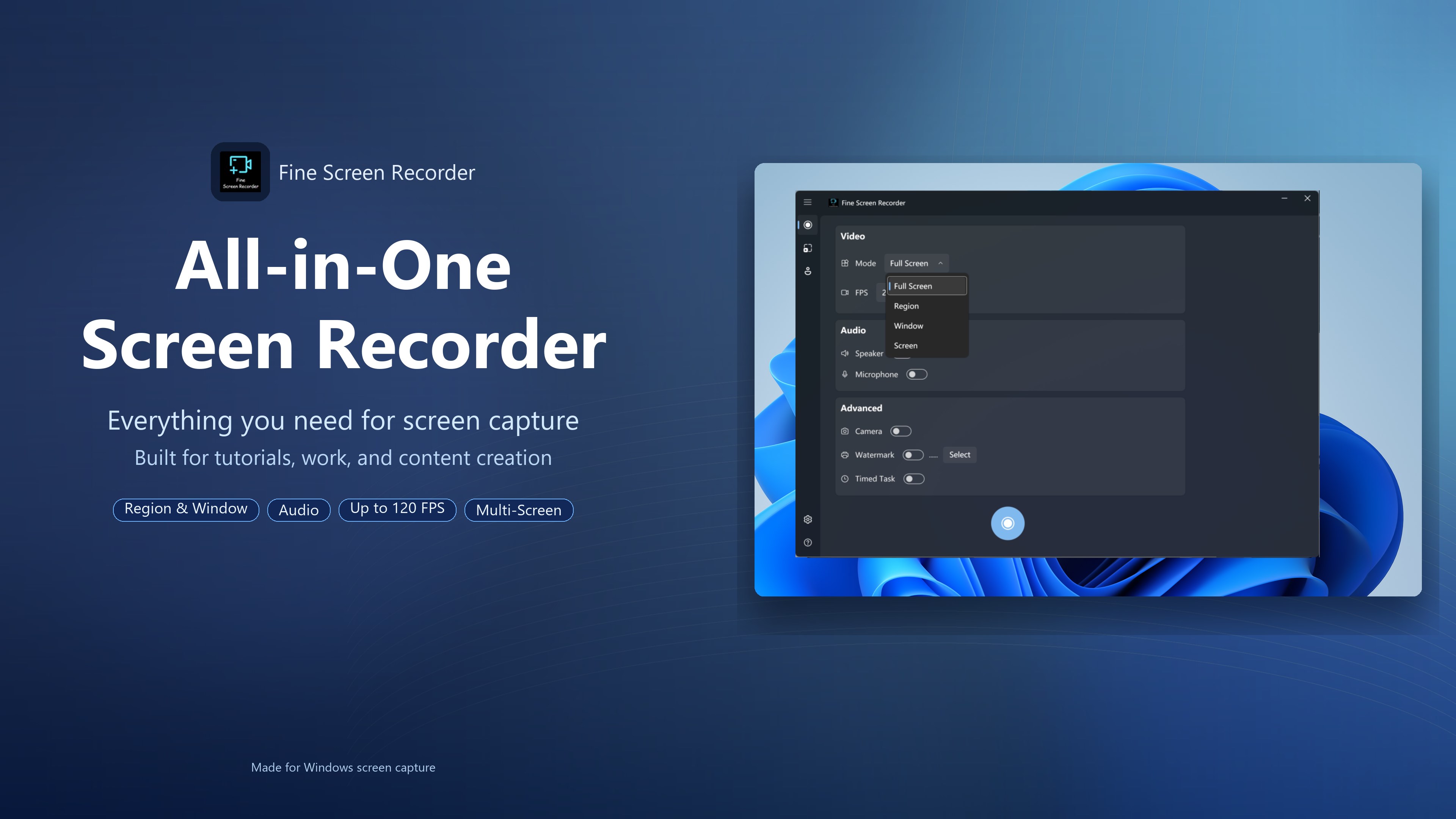 Fine Screen Recorder – Screen Recorder for Windows screenshot