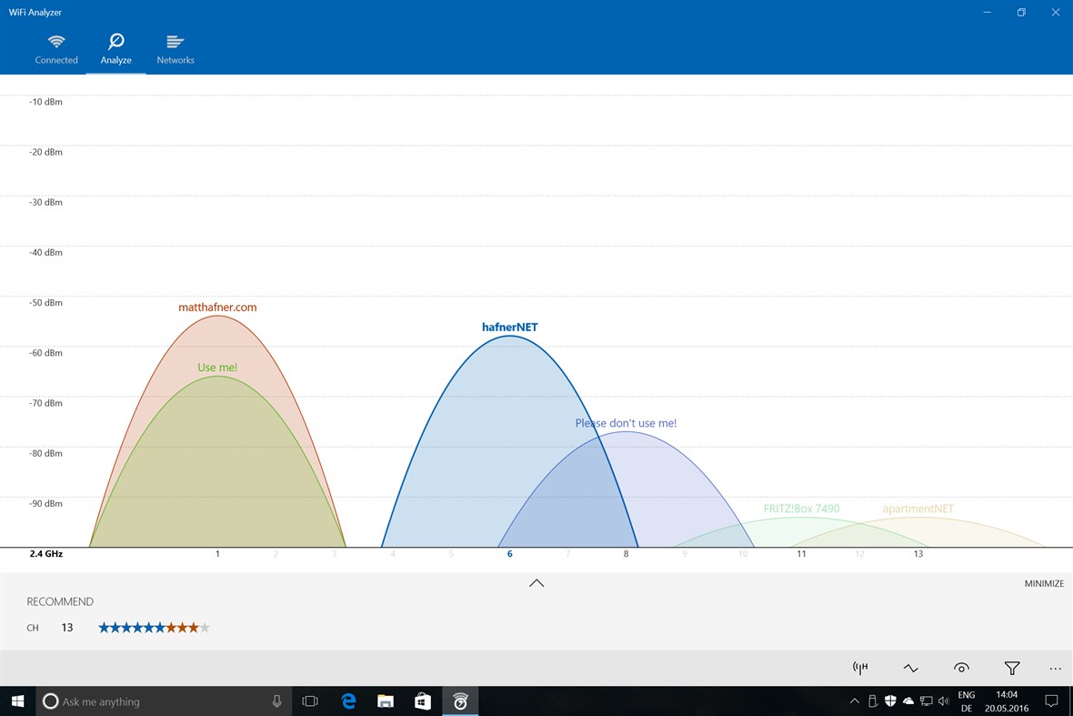 #1. WiFi Analyzer (Windows) Oleh: Matt Hafner