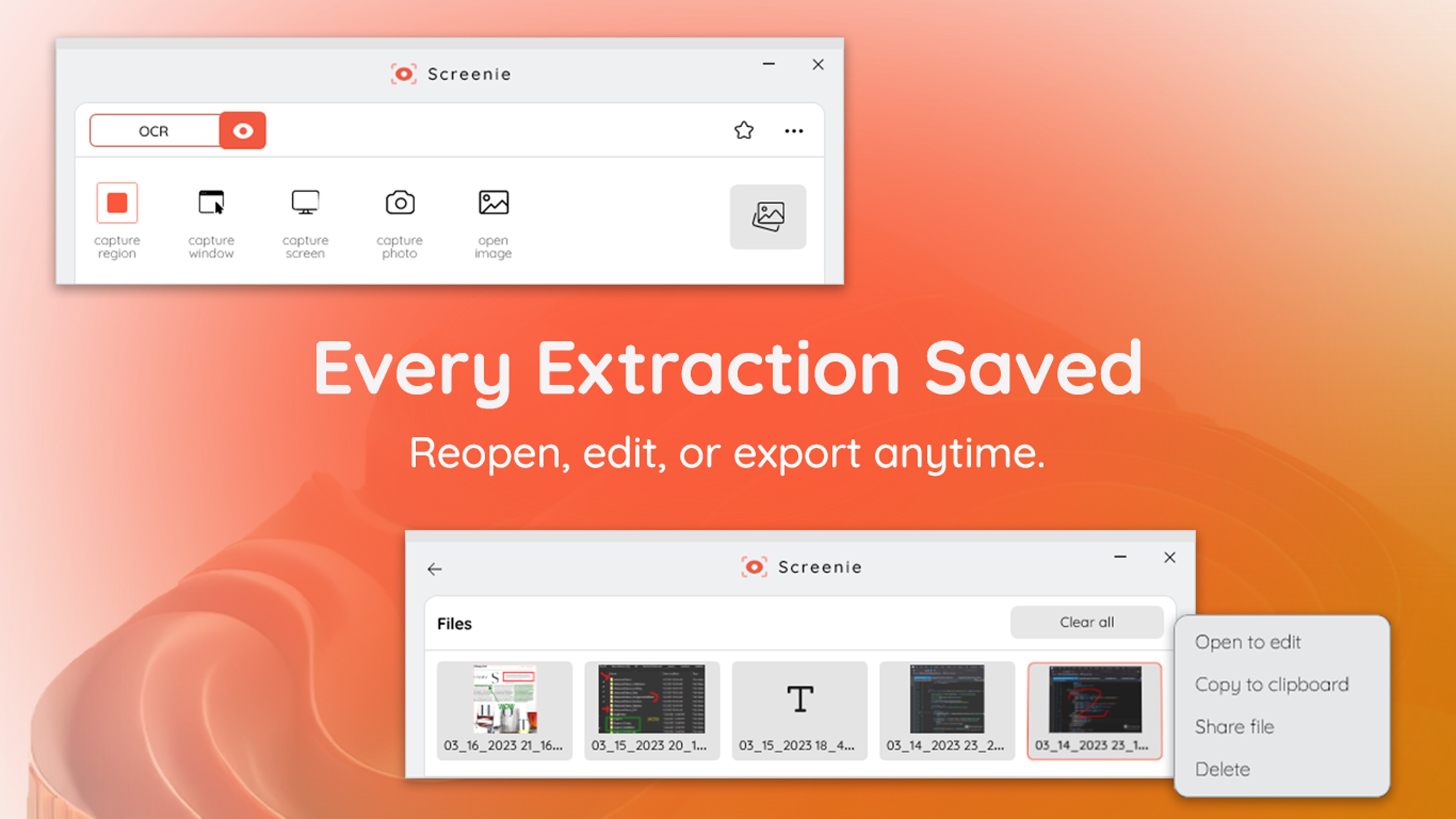 Screenie - Screen Text Extractor & OCR screenshot
