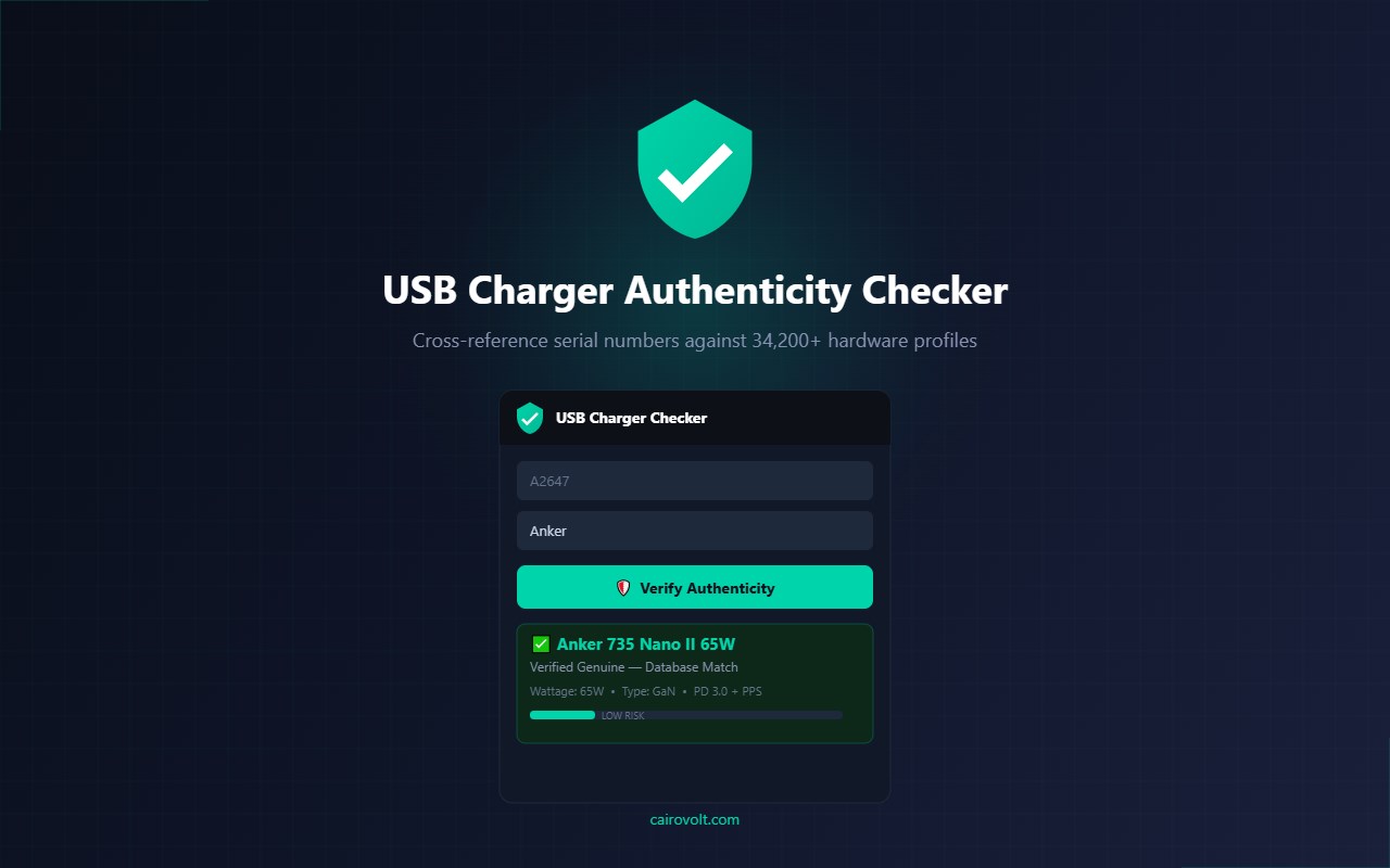 USB Charger Authenticity Checker