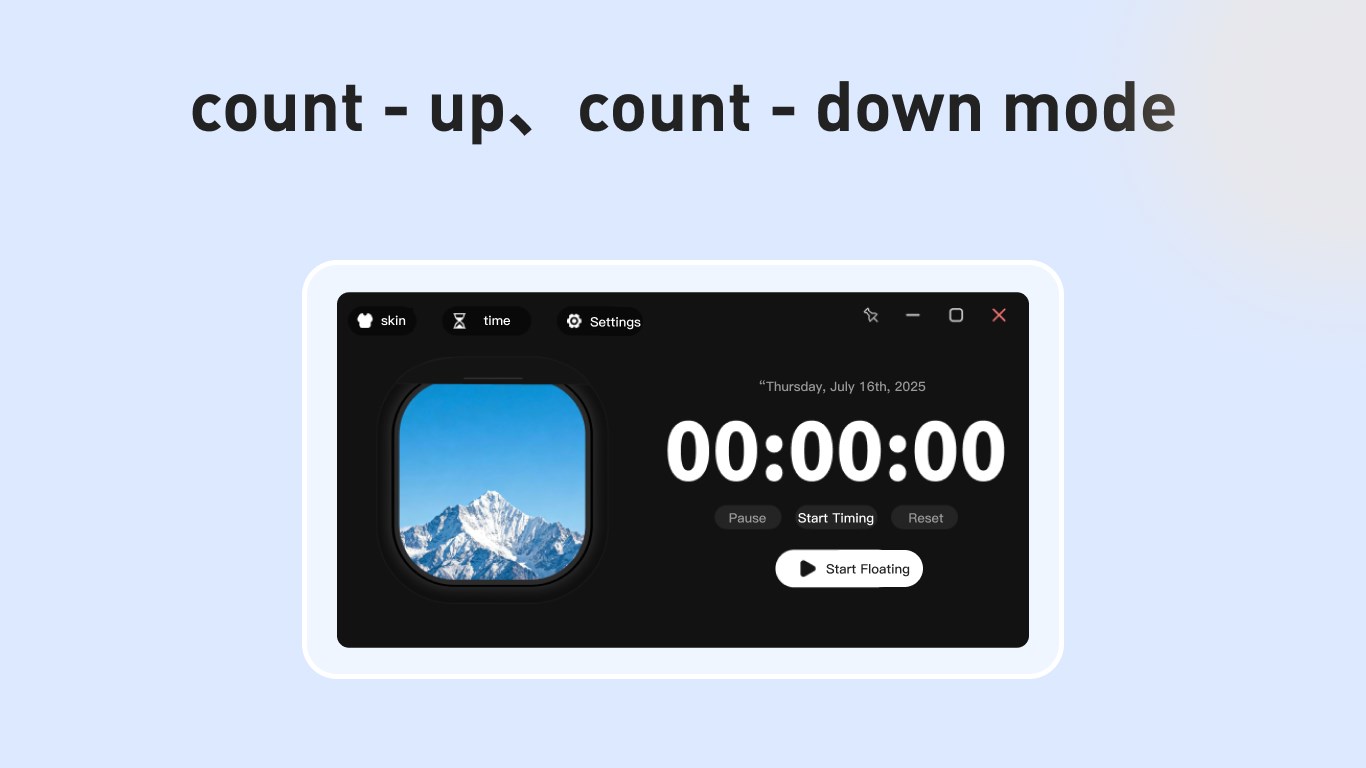 Floating desktop clock screenshot