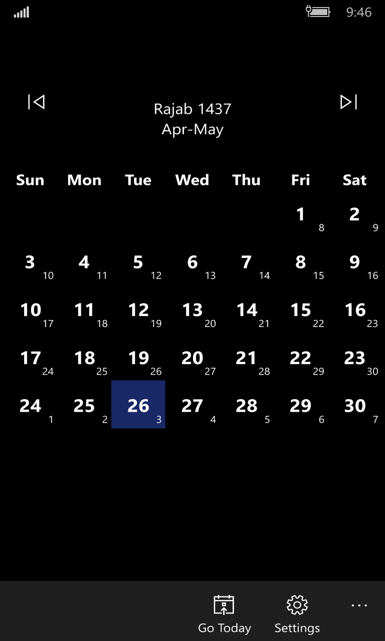 Hijri Calendar for Windows 10