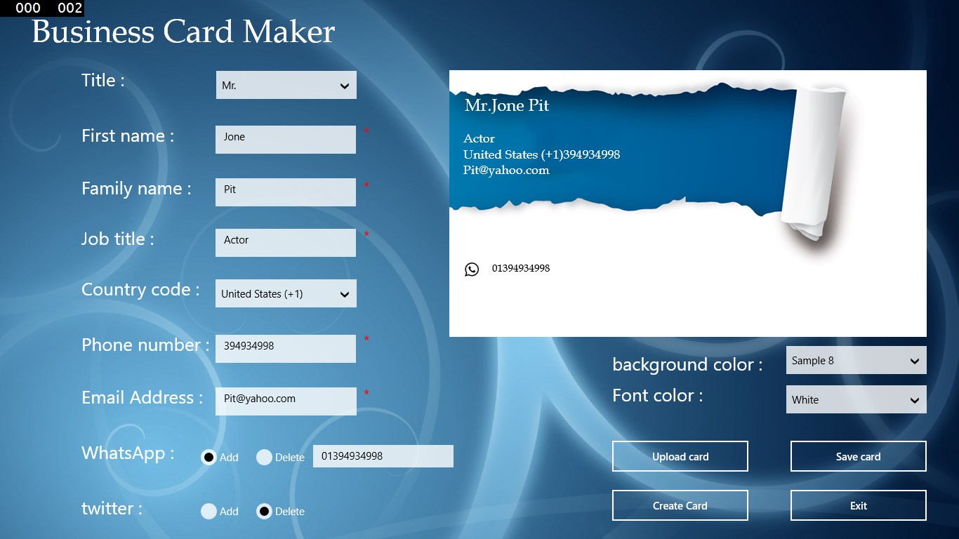 business card software for pc free download
