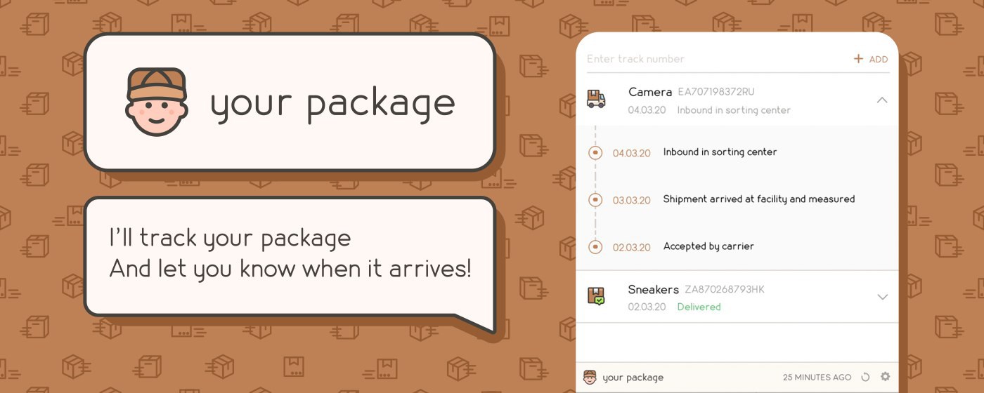 Your Package - parcel tracking marquee promo image