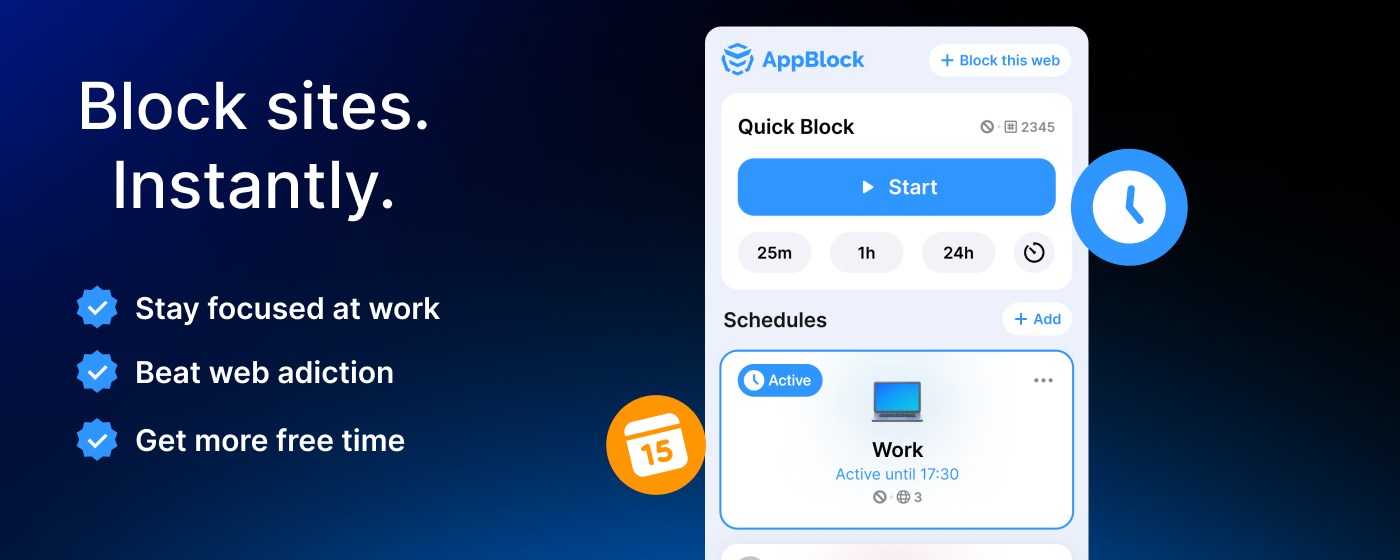 AppBlock - Block sites & Stay focused marquee promo image