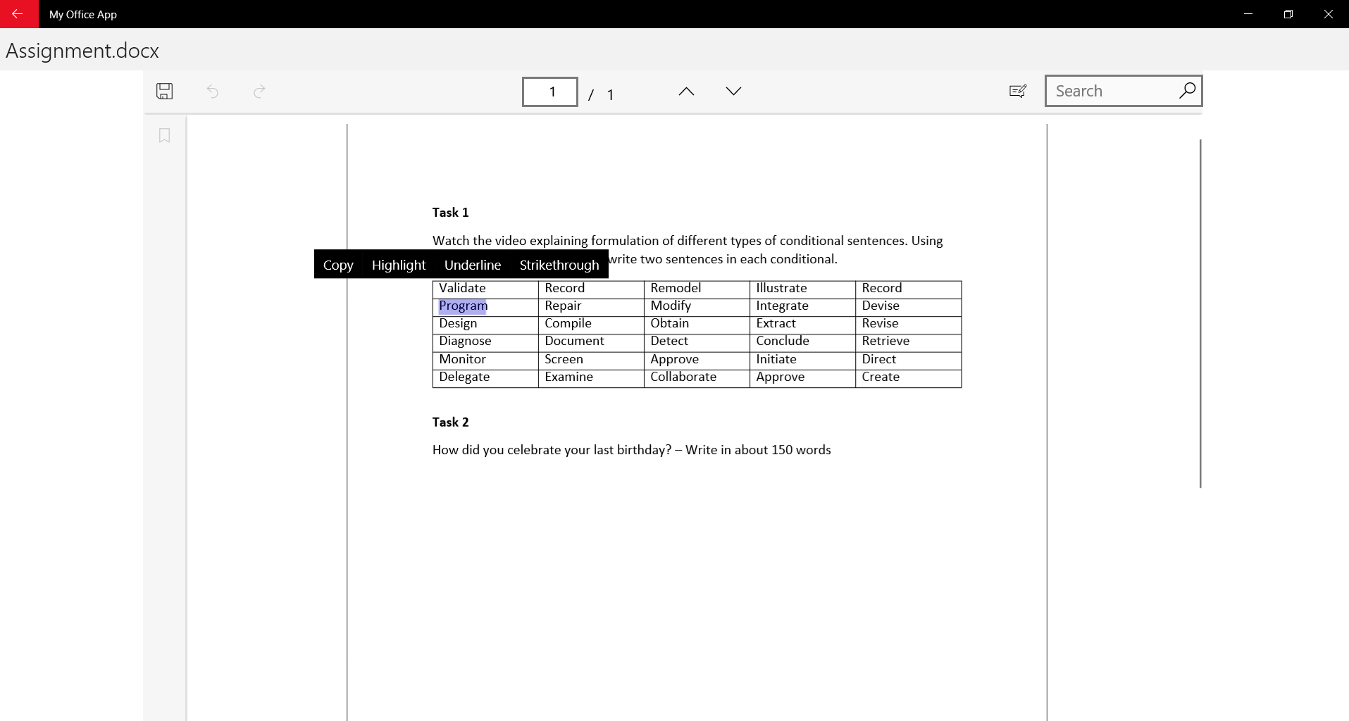 My Office App screenshot