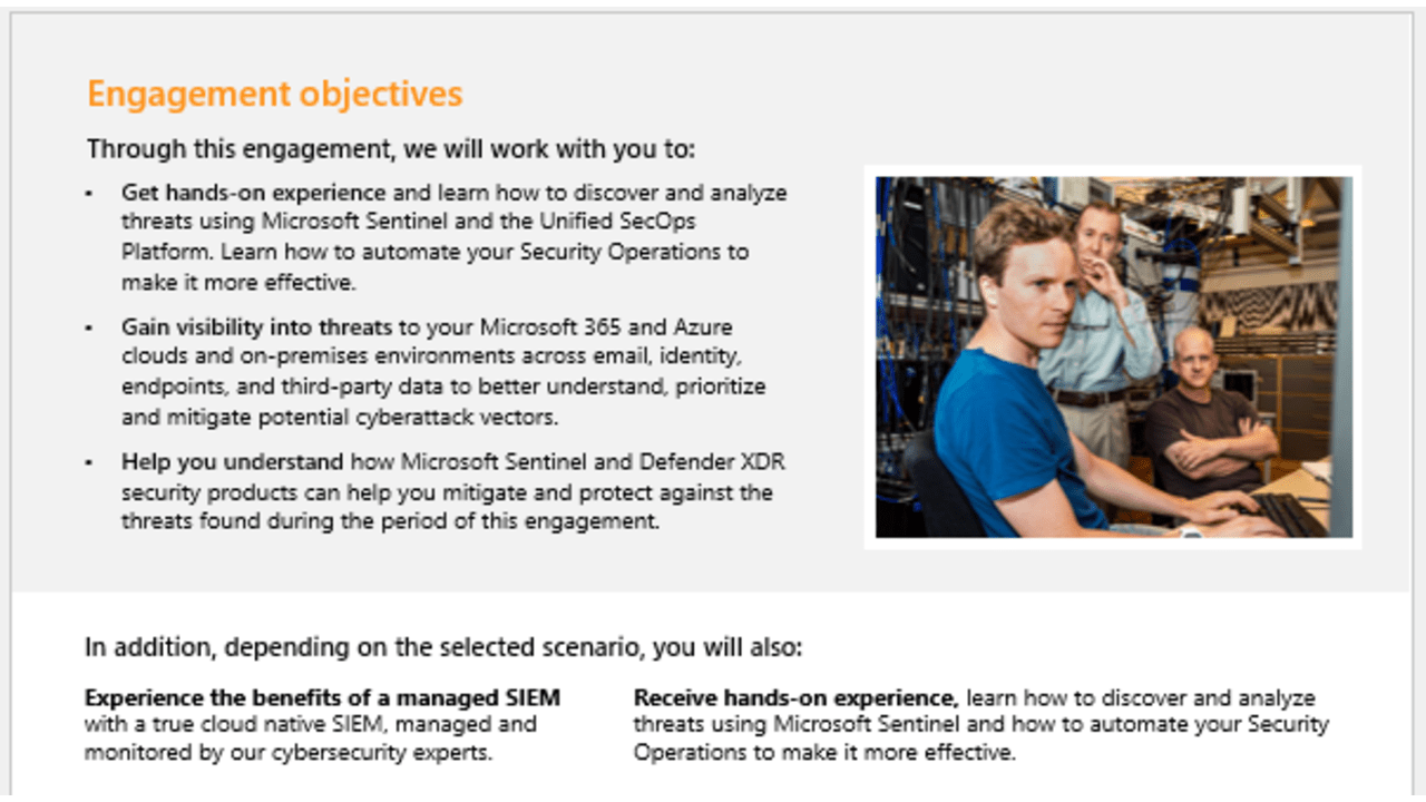 Snapshot 1 of Modern SecOps Engagement: 4-Week Workshop