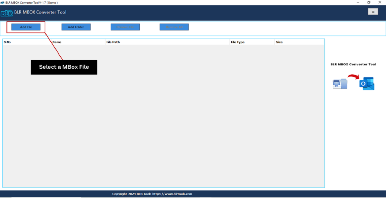 Snapshot 2 of MBOX Converter Software Tool