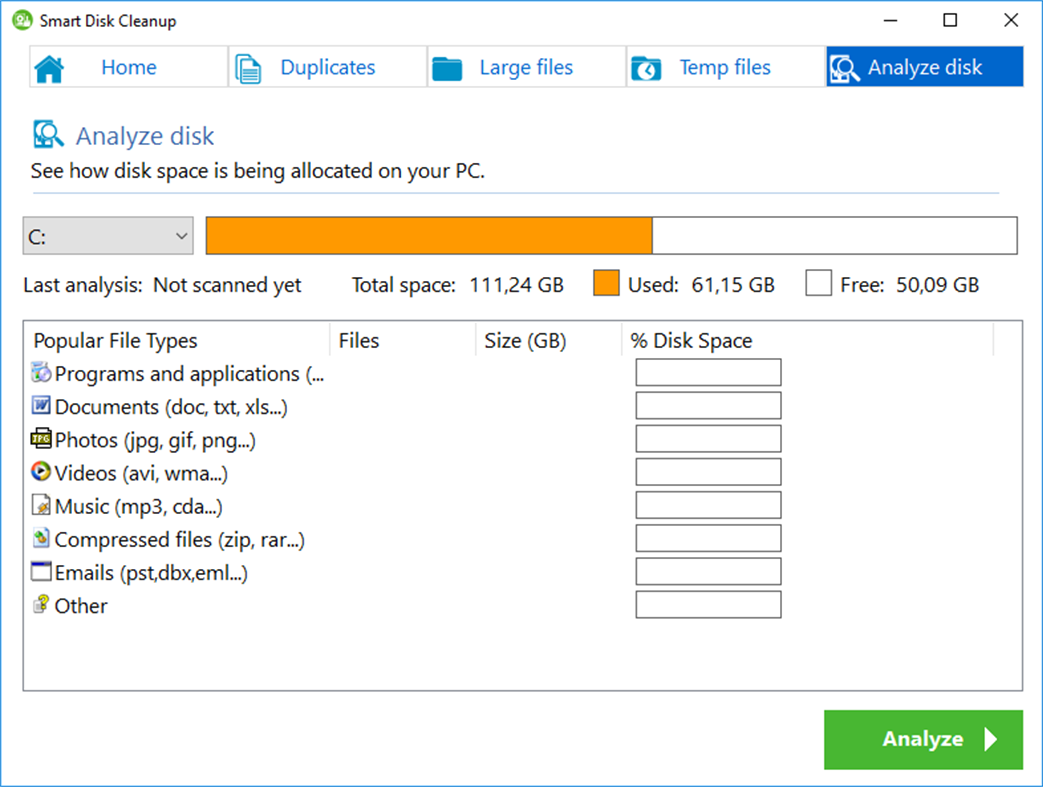 #5. Smart Disk Cleanup (Windows) By: Smart PC Solutions
