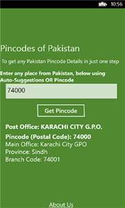 Pincodes Finder Pakistan screenshot 1