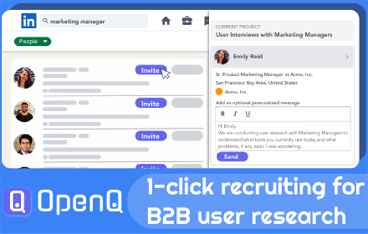 OpenQ B2B User Research Recruiting Extension