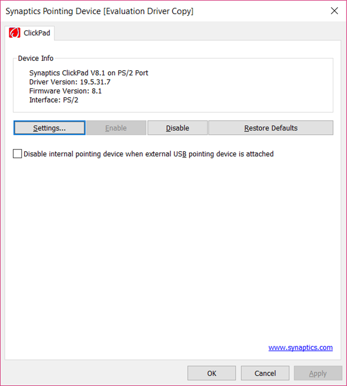 #1. SynTouchpadApp (Windows) Podle: Synaptics Incorporated