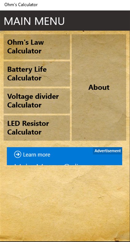 #1. Ohm's Calculator (Windows) De: Spanakis