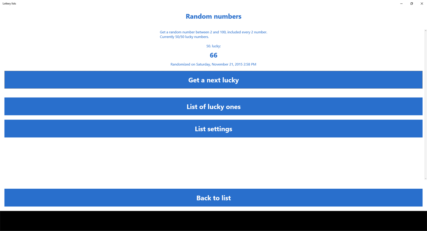 #6. Lottery lists (Windows) Av: Rantusoft