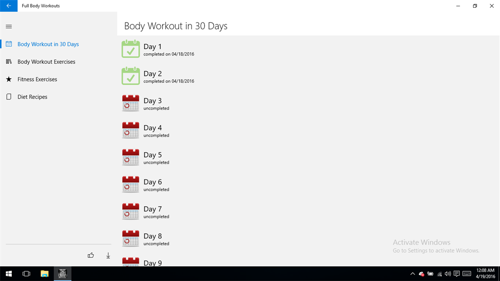 Full body workout discount app