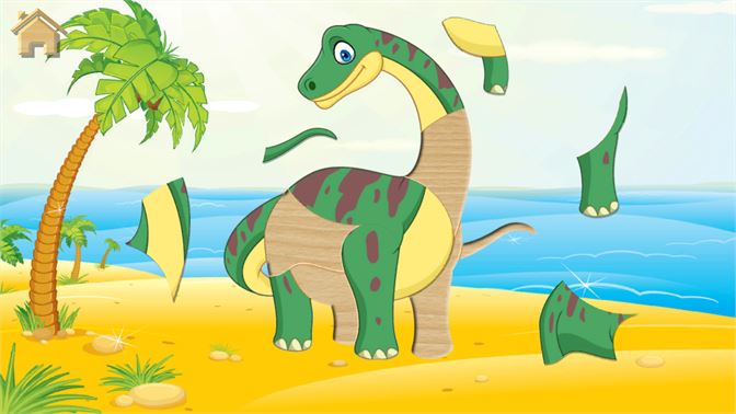 Quebra-cabeça Dinossauro verde dos desenhos animados