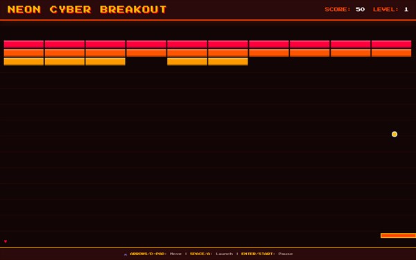 Neon Cyber Breakout — 2